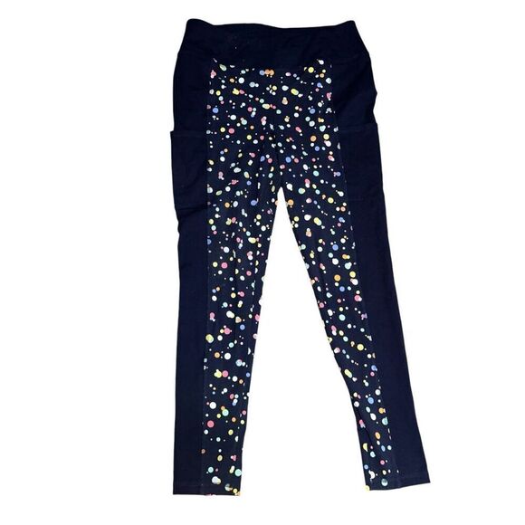 STUNNING WEEKEND’S BY CHICOS leggings Womens Pants polka dot BLUE Size 1  chicos - Picture 1 of 9